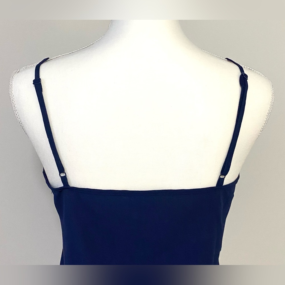 Paper Crane Womens S Navy Blue Ruffle Cami Top Boho Y2K Summer Coastal Grandma - Picture 8 of 16